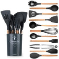 10- Piece Stainless Steel with Wooden Handles
