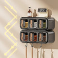 Wall Mounted Seasoning Box Condiment  Containers- Transparent Space Saving Kitchen Storage Organizer