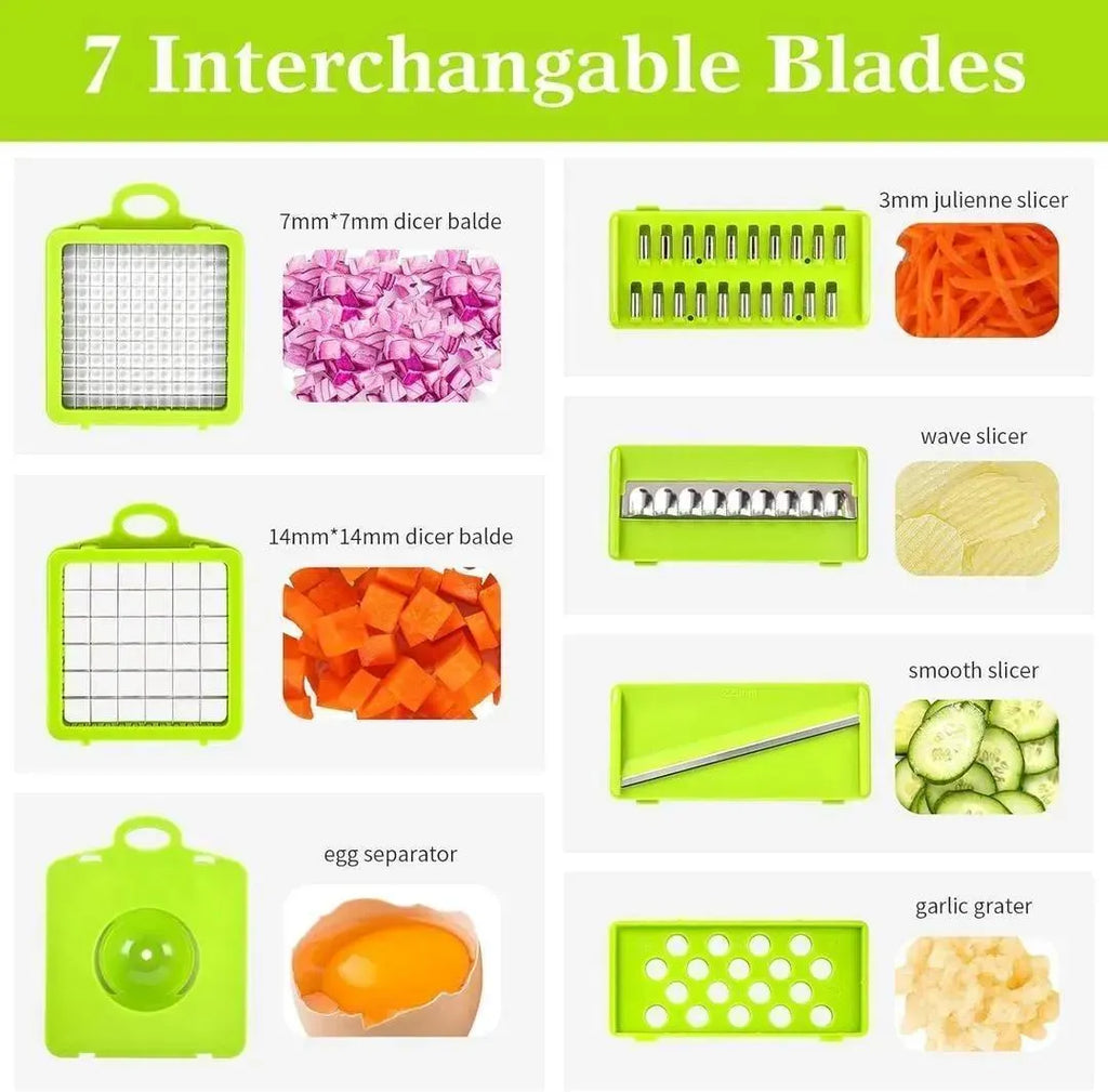 Multicolor Vegetable Cutter With 7- BladesFor Easy Slicing and Dicing