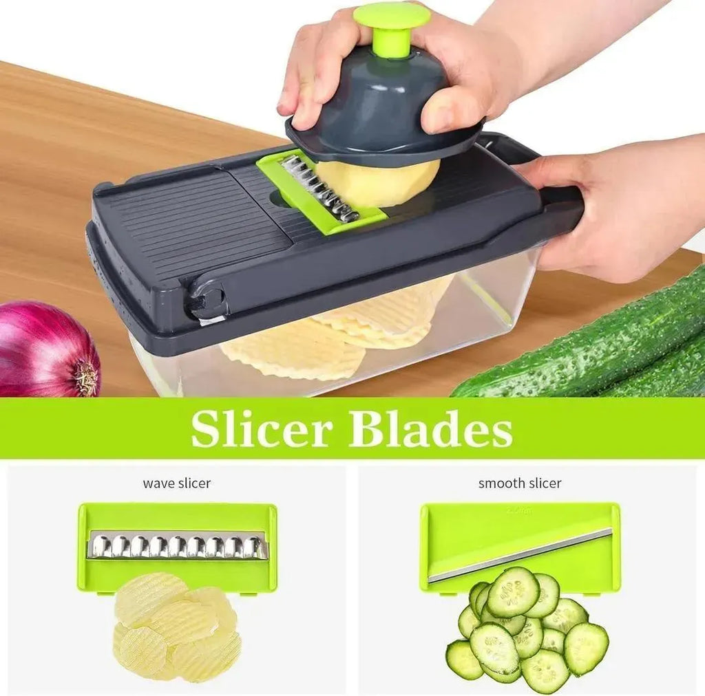 Multicolor Vegetable Cutter With 7- BladesFor Easy Slicing and Dicing